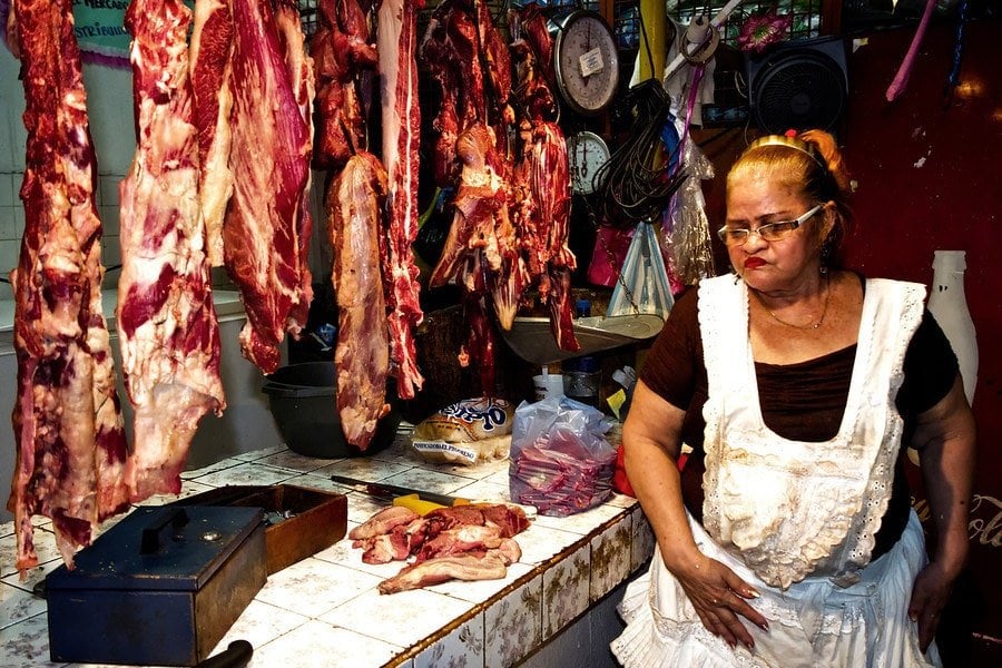 Managua market meat