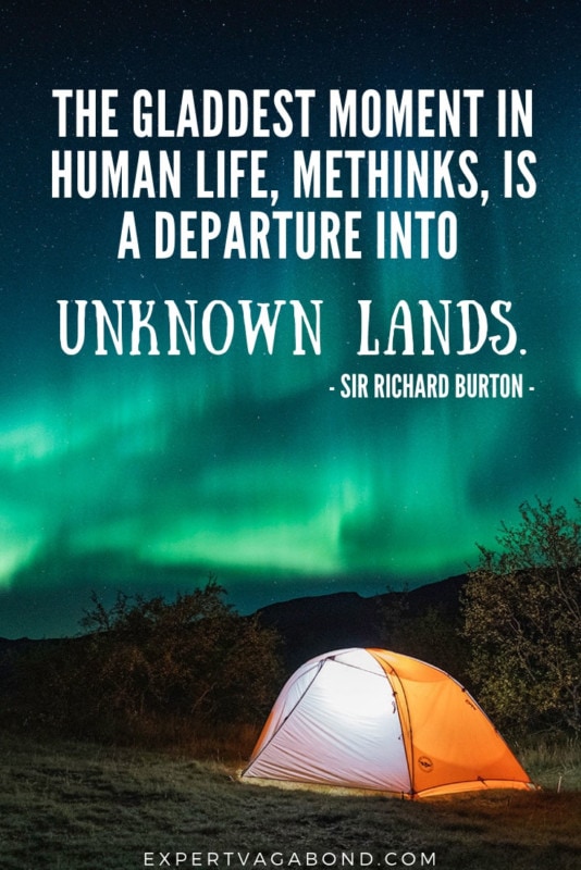 Richard Burton's inspirational travel quote