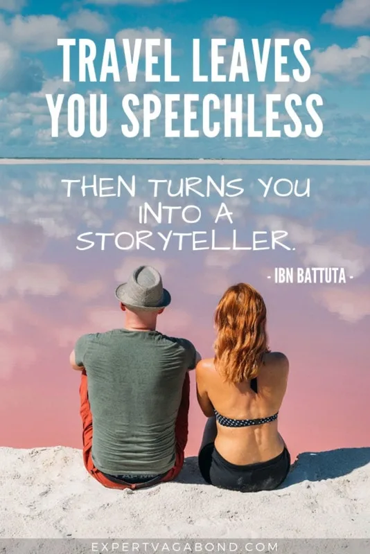 Travel leaves you speechless quote